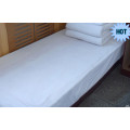 drap de lit en polyester blanc uni en coton